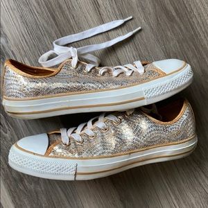 Converse All Star Gold & Silver glitter sneakers